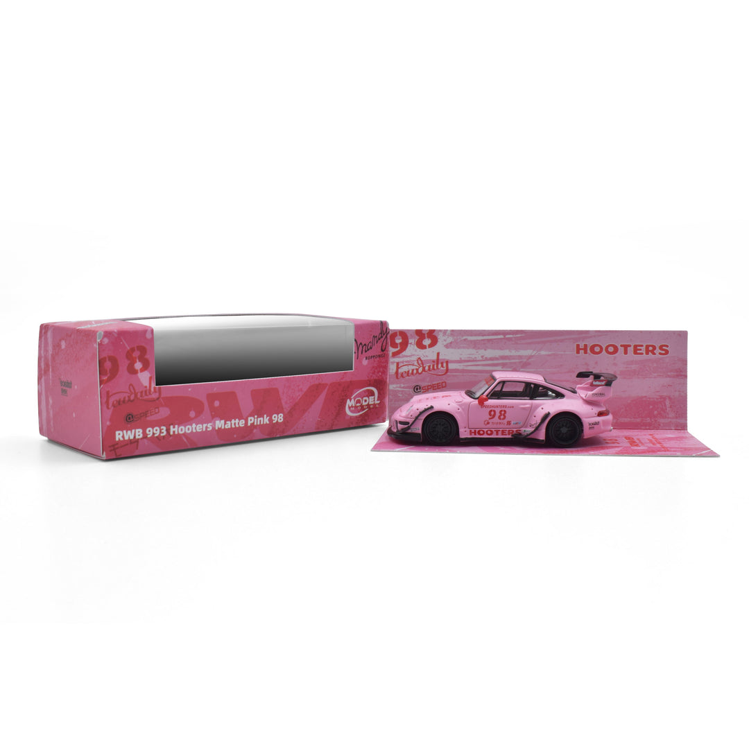 [Preorder] ModelModel 1:64 Porsche RWB 993 Hooters Matte Pink 98 MM64-RWB993-007