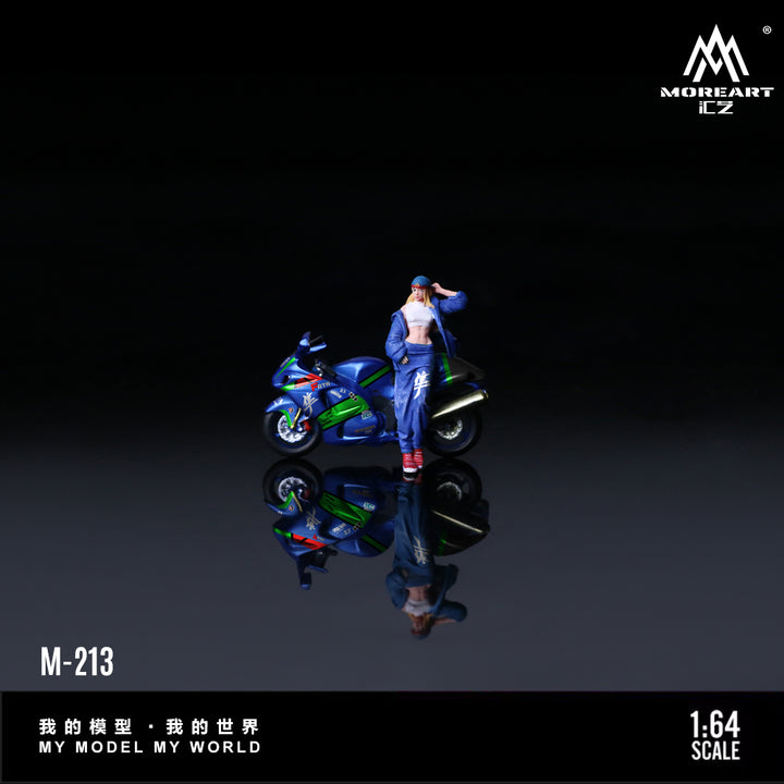 [Preorder] MoreArt 1:64 Suzuki Hayabusa Motorcycle and Girl MO222213
