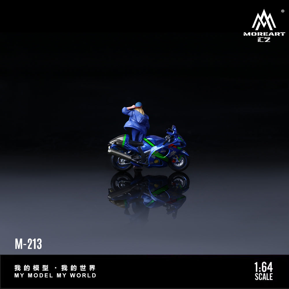 [Preorder] MoreArt 1:64 Suzuki Hayabusa Motorcycle and Girl MO222213