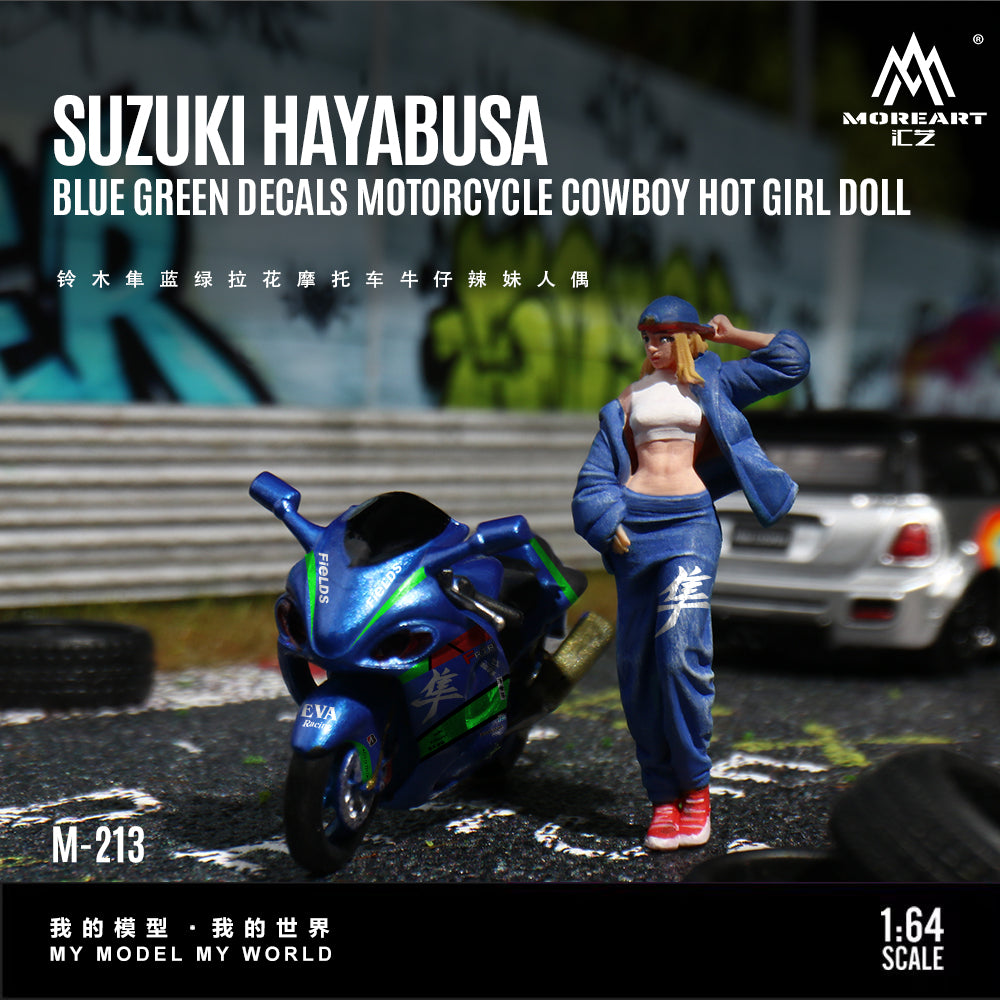 [Preorder] MoreArt 1:64 Suzuki Hayabusa Motorcycle and Girl MO222213