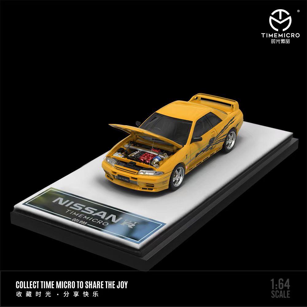 TimeMicro 1:64 Nissan Skyline GT-R R32 Yellow TM644122 – Horizon Diecast