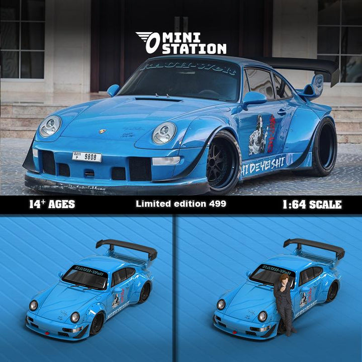 [Preorder] Mini Station 1:64 Porsche RWB 996 Hideyoshi Blue