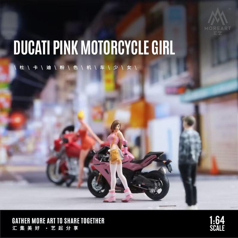 MoreArt 1:64 Ducati Pink Motorcycle Girl Set MO222015