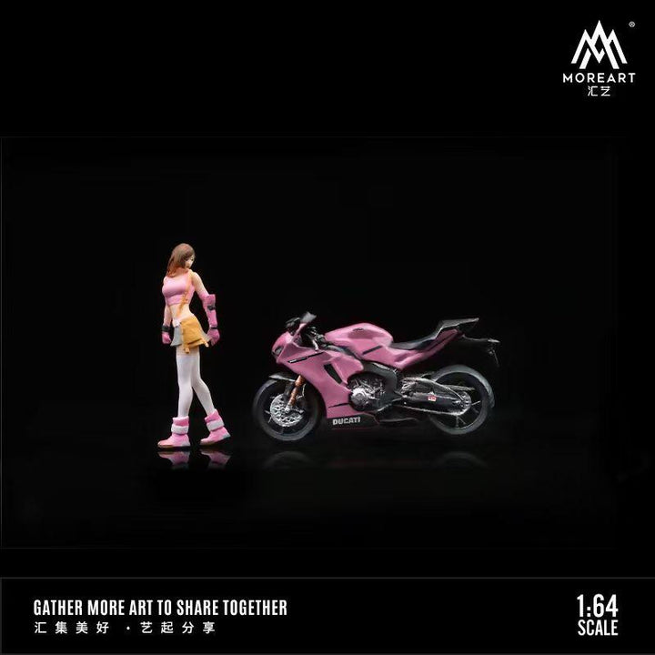 MoreArt 1:64 Ducati Pink Motorcycle Girl Set MO222015