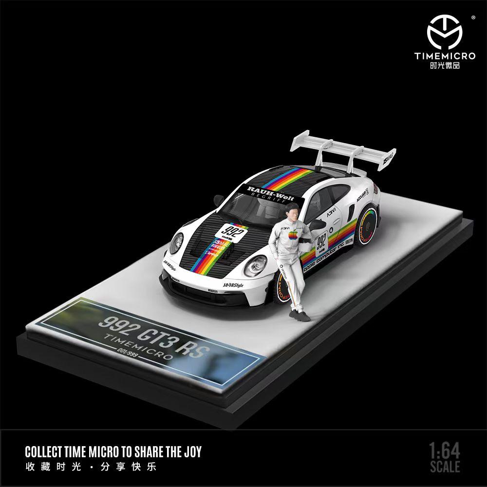 TimeMicro 1:64 Porsche 911 992 GT3 RS White Apple TM644611-1 Doll Version