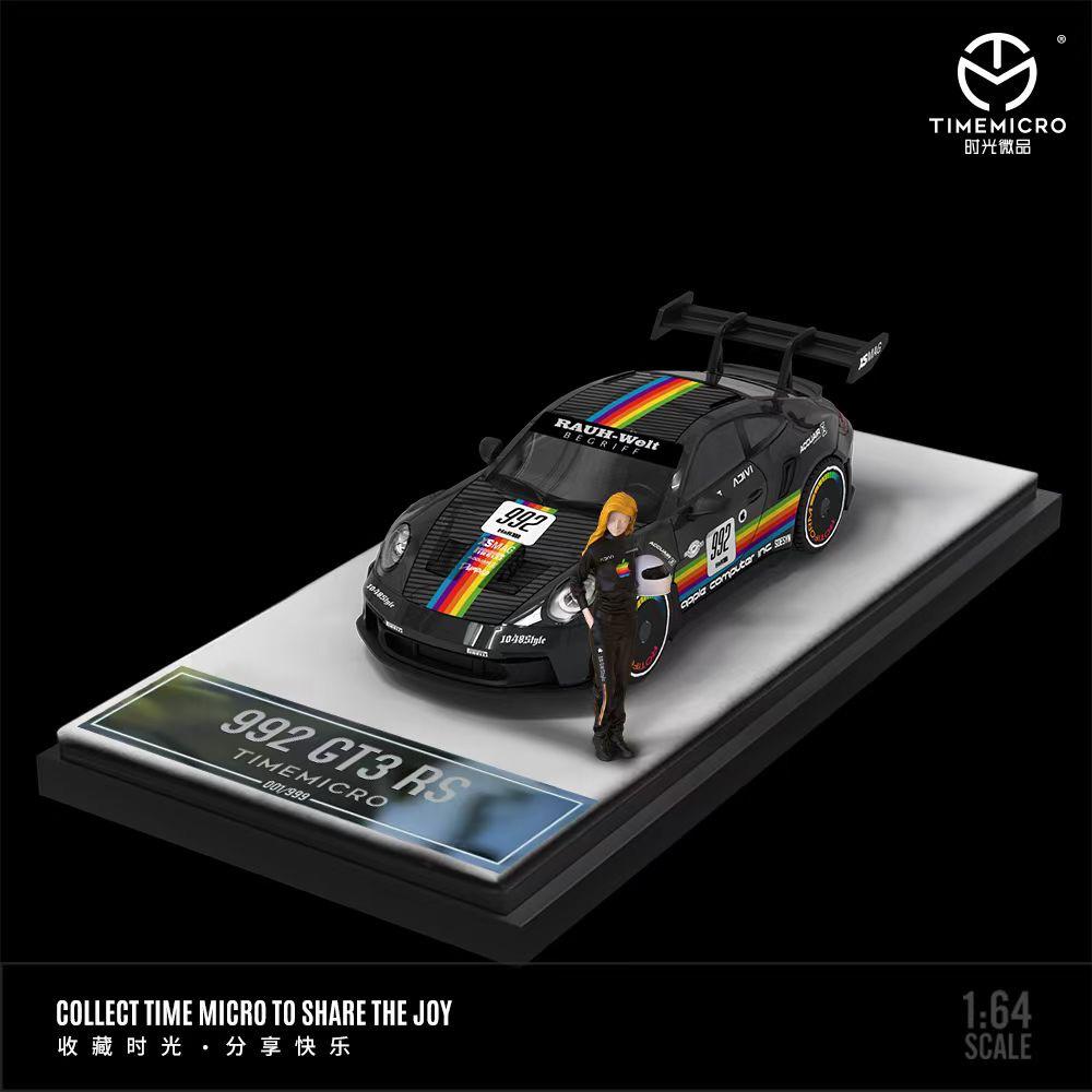 TimeMicro 1:64 Porsche 911 992 GT3 RS Black Apple TM644610-1 Doll Version