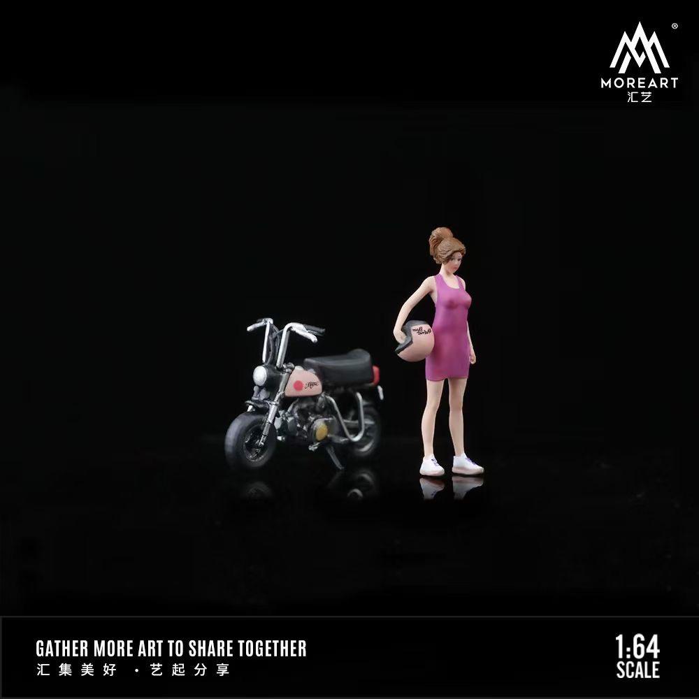 MoreArt 1:64 Pink Little Girl Motorcycle Doll Set MO222019