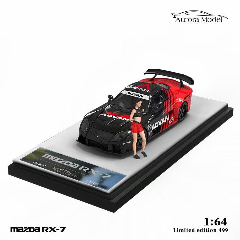 Aurora Model 1:64 Mazda FD3S RX-7 Veilside ADVAN Doll Version