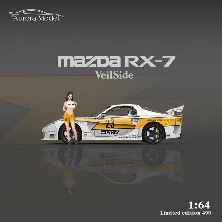 Aurora Model 1:64 Mazda FD3S RX-7 Veilside Yellow Lightning