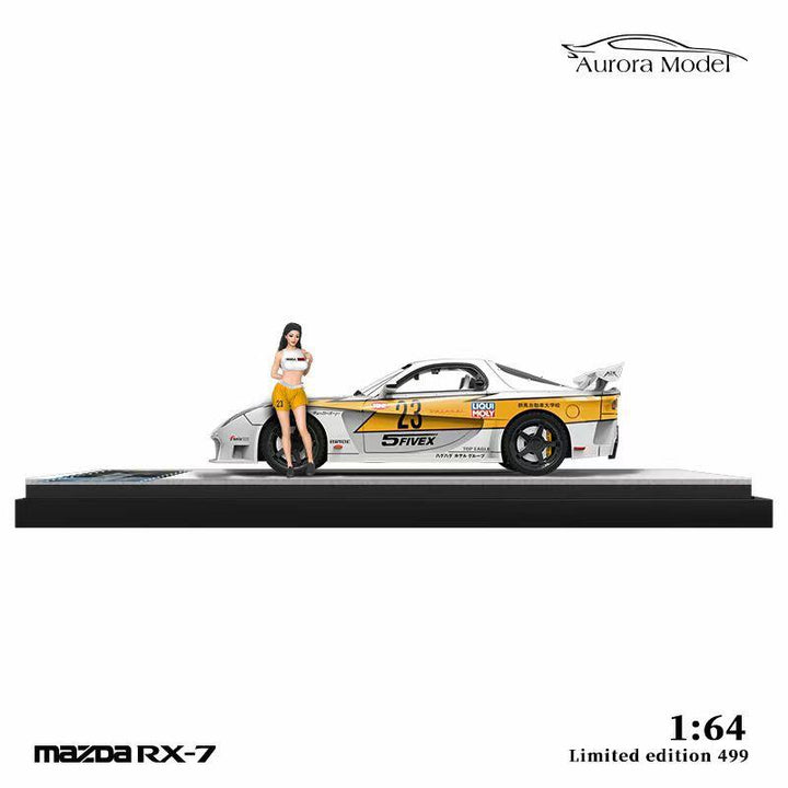 Aurora Model 1:64 Mazda FD3S RX-7 Veilside Yellow Lightning