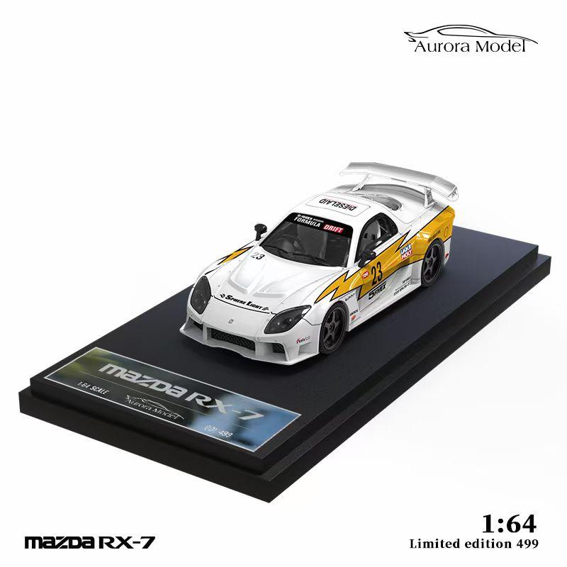 Aurora Model 1:64 Mazda FD3S RX-7 Veilside Yellow Lightning