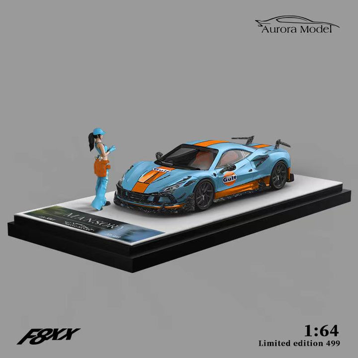 Aurora Model 1:64 Ferrari F8 Tributo Mansory GULF Doll version