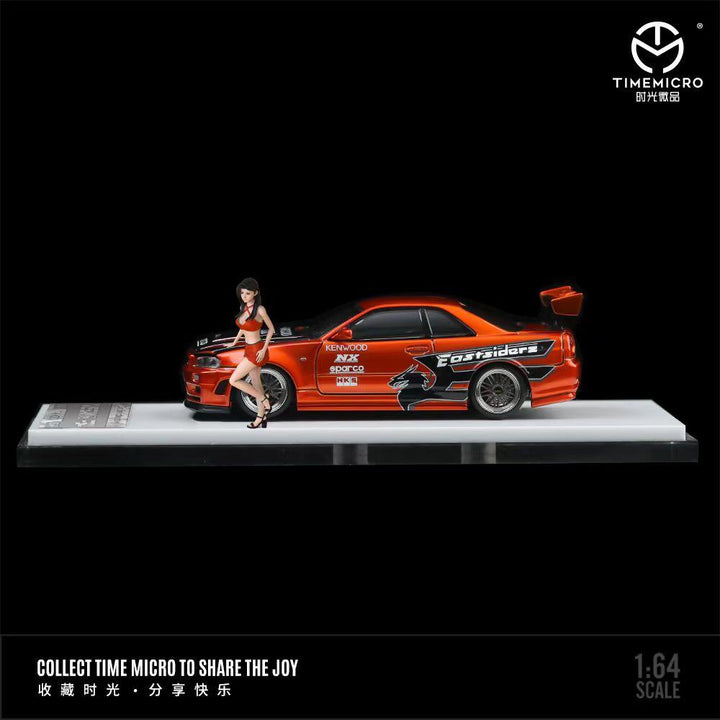 [Preorder] TimeMicro 1:64 Nissan Skyline GT-R R34 Z-Tune Red Orange