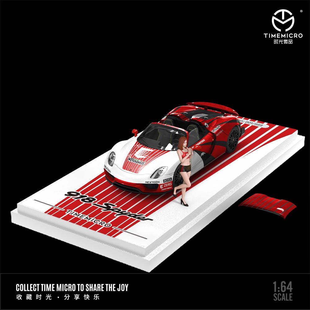 TimeMicro 1:64 Porsche 918 Red Le Mans Livery Doll Version TM643522-1