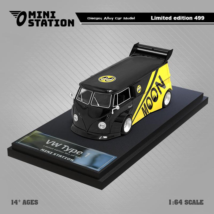 Mini Station 1:64 Volkswagen Mooneyes T1 Van Beetle Targa Trailer Series (7 version)