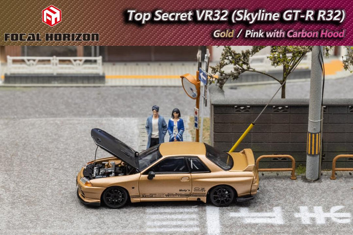 Focal Horizon 1:64 Nissan Skyline GT-R R32 Top Secret VR32-Gold