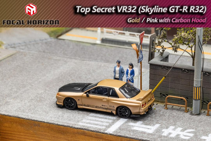 Focal Horizon 1:64 Nissan Skyline GT-R R32 Top Secret VR32-Gold