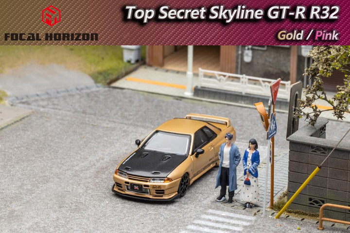 Focal Horizon 1:64 Nissan Skyline GT-R R32 Top Secret VR32-Gold