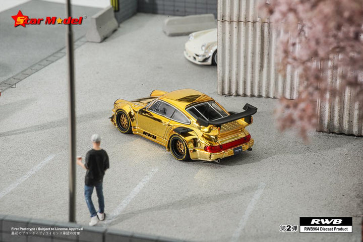 Star Model 1:64 Porsche Rauh-Welt RWB 964- Gold