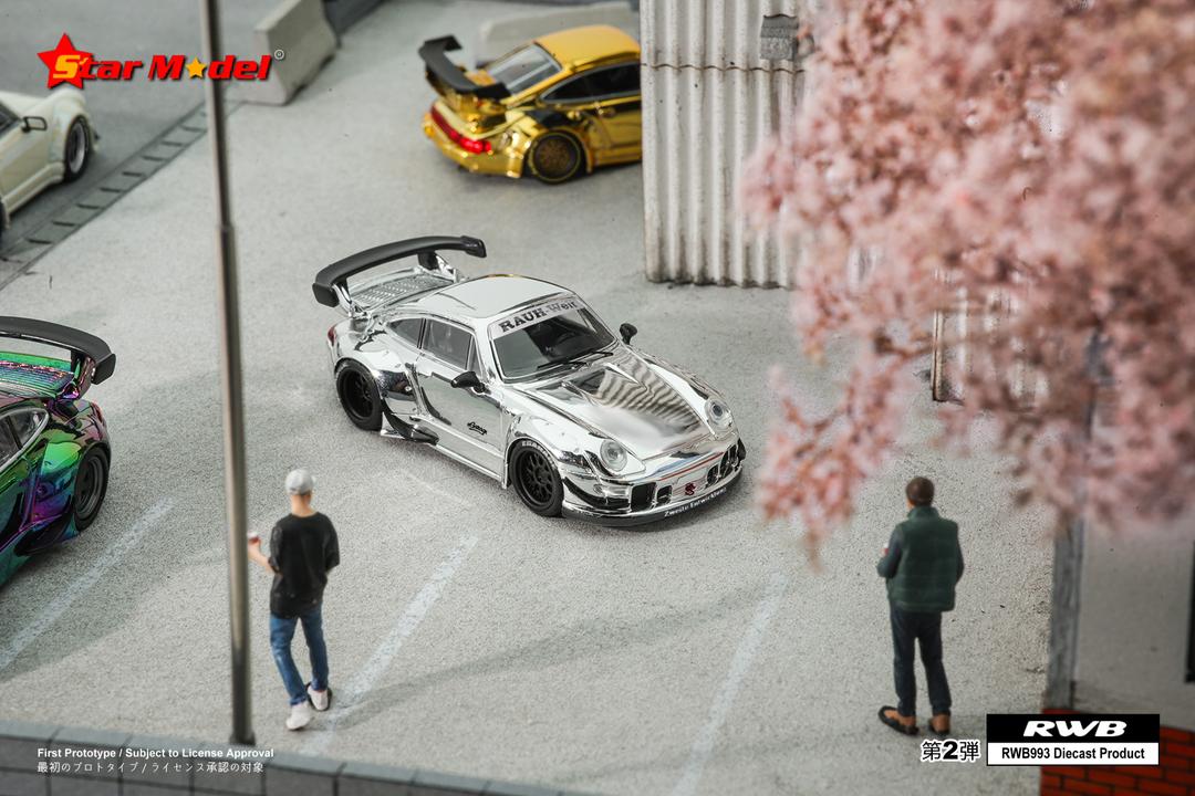 Star Model 1:64 Porsche Rauh-Welt RWB 993- Silver – Horizon Diecast