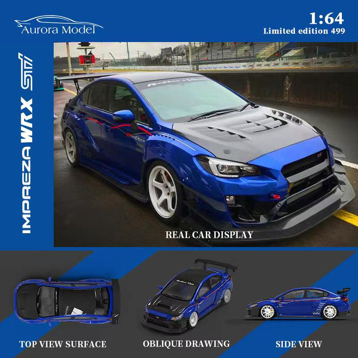 Aurora Model 1:64 Subaru WRX STI Blue (2 Version)