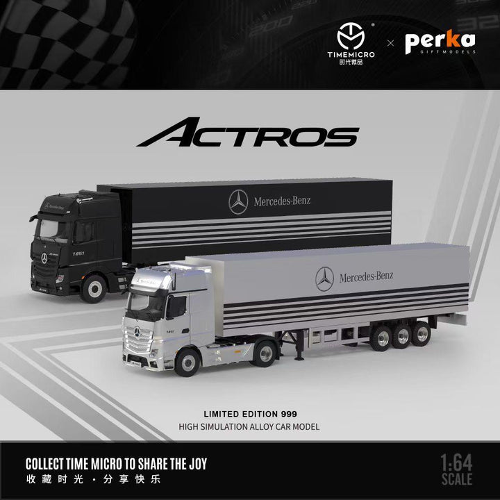 [Preorder] TimeMicro + Perka 1:64 Mercedes Actros Container Truck (2 Colors)