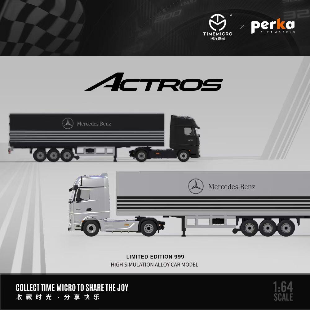 [Preorder] TimeMicro + Perka 1:64 Mercedes Actros Container Truck (2 Colors)