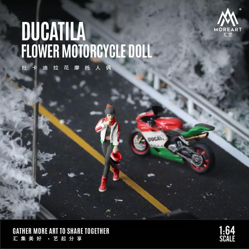 MoreArt 1:64 Ducati Flower Motorcycle Doll Set