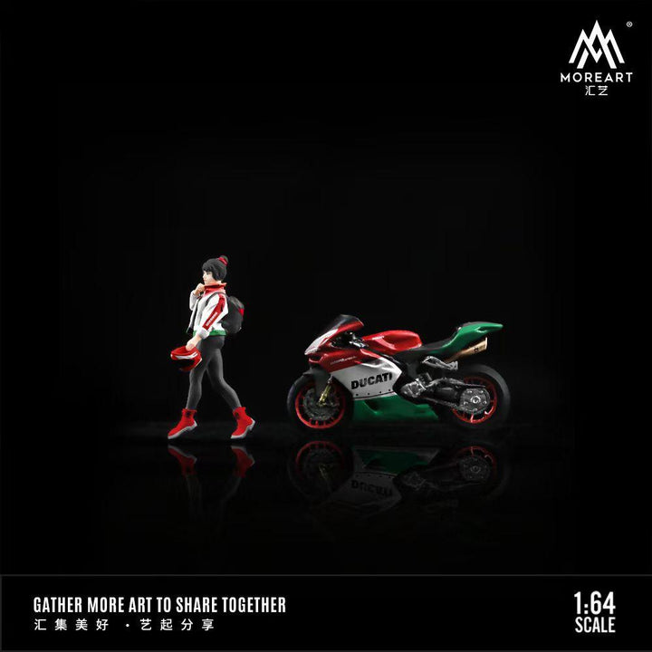 MoreArt 1:64 Ducati Flower Motorcycle Doll Set