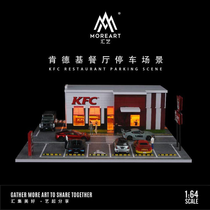 [Preorder] MoreArt 1:64 KFC Restaurant Parking Lot Scene (2 Version)