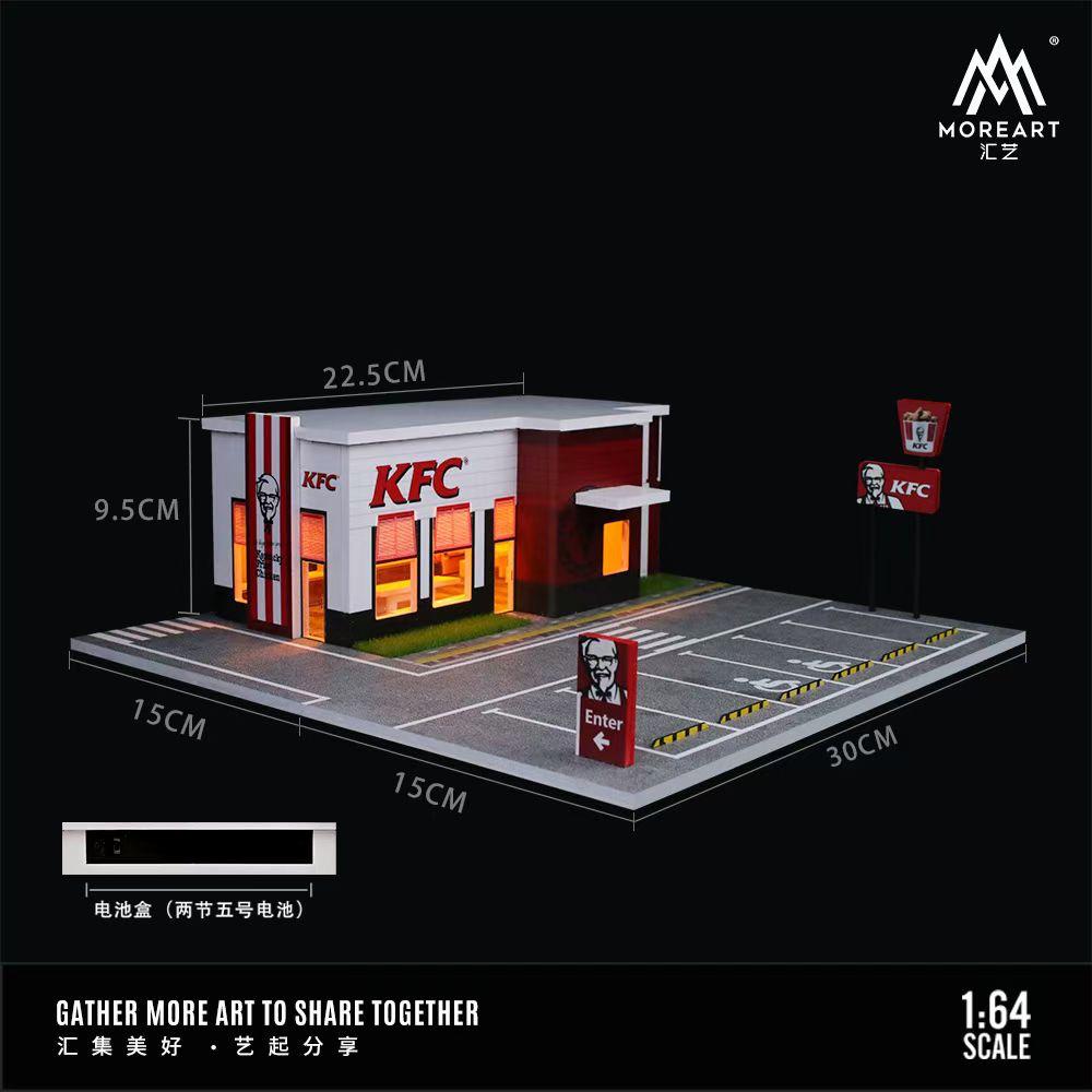 [Preorder] MoreArt 1:64 KFC Restaurant Parking Lot Scene (2 Version)