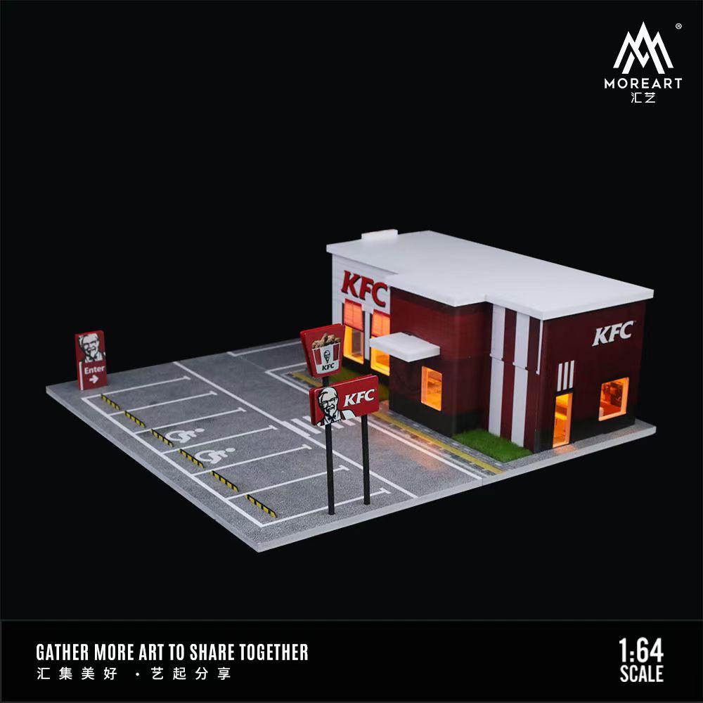[Preorder] MoreArt 1:64 KFC Restaurant Parking Lot Scene (2 Version)
