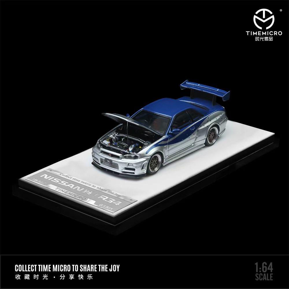 [Preorder] TimeMicro 1:64 Nissan GTR (R34) Z-tune Blue (2 Version)