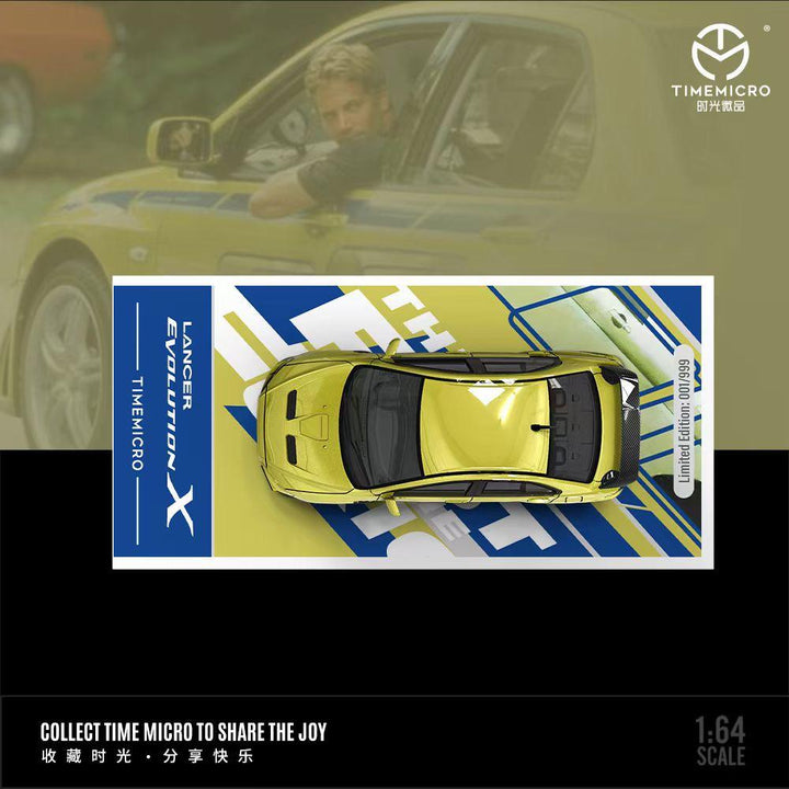 [Preorder] Time Micro 1:64 Mitsubishi EVO X Fast and Furious Yellow (2 Version)