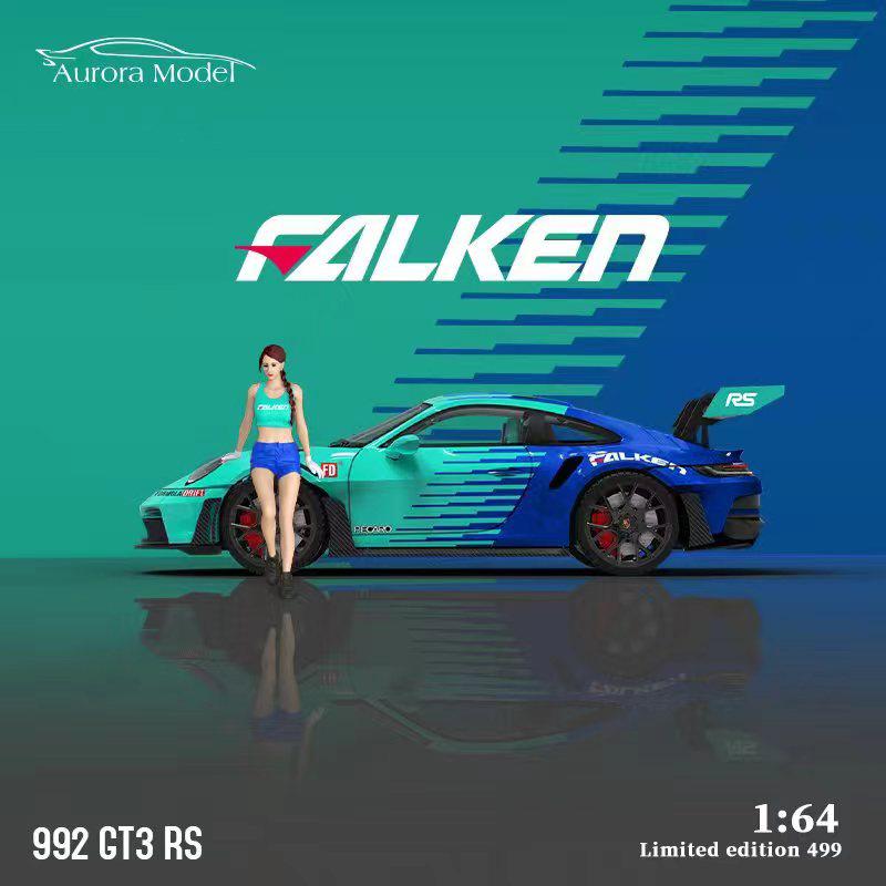 [Preorder] Aurora Model 1:64 Porsche 992 GT3 RS Falken (2 Version)