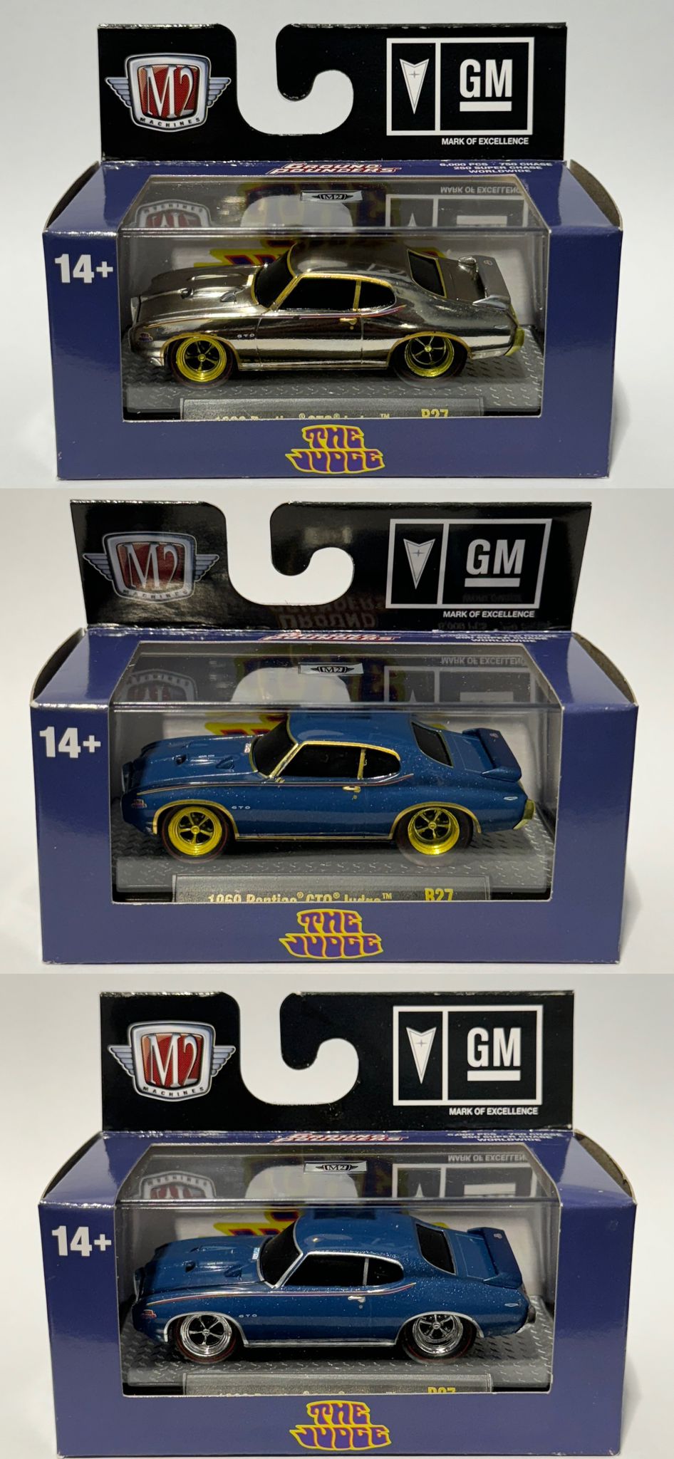 M2 Machines 1:64 1969 Pontiac GTO Judge CHASE SET – Horizon Diecast