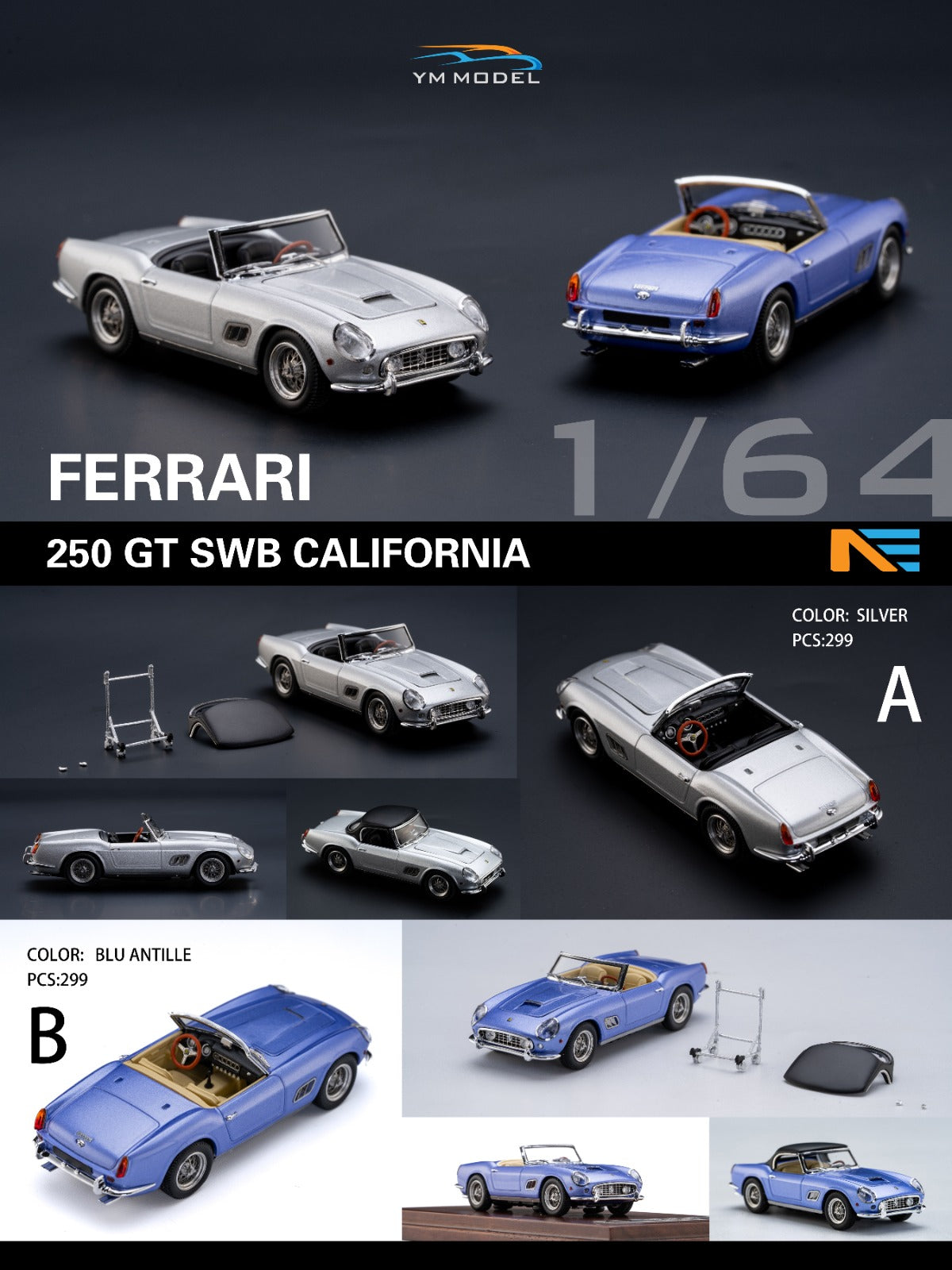 YM Model AE 1:64 250 GT SWB California Spider (2 Colors) – Horizon