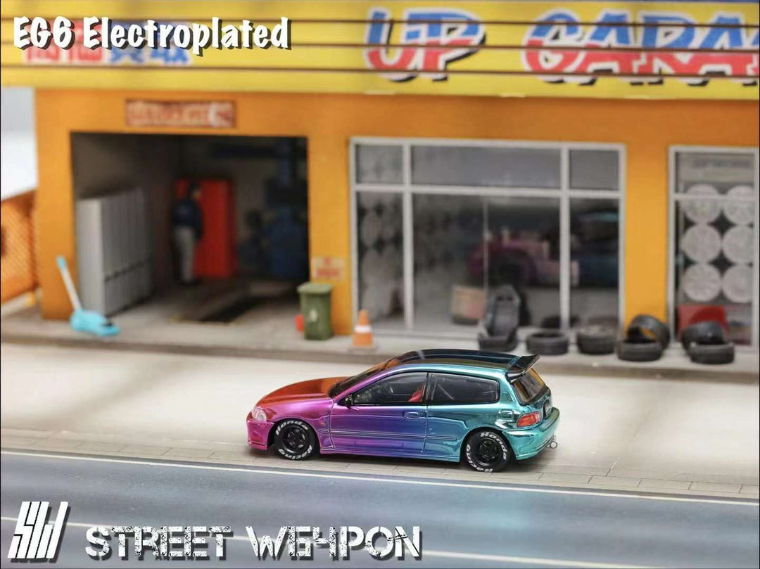 Street Weapon 1:64 Honda Civic EG6 Chrome Purple Blue