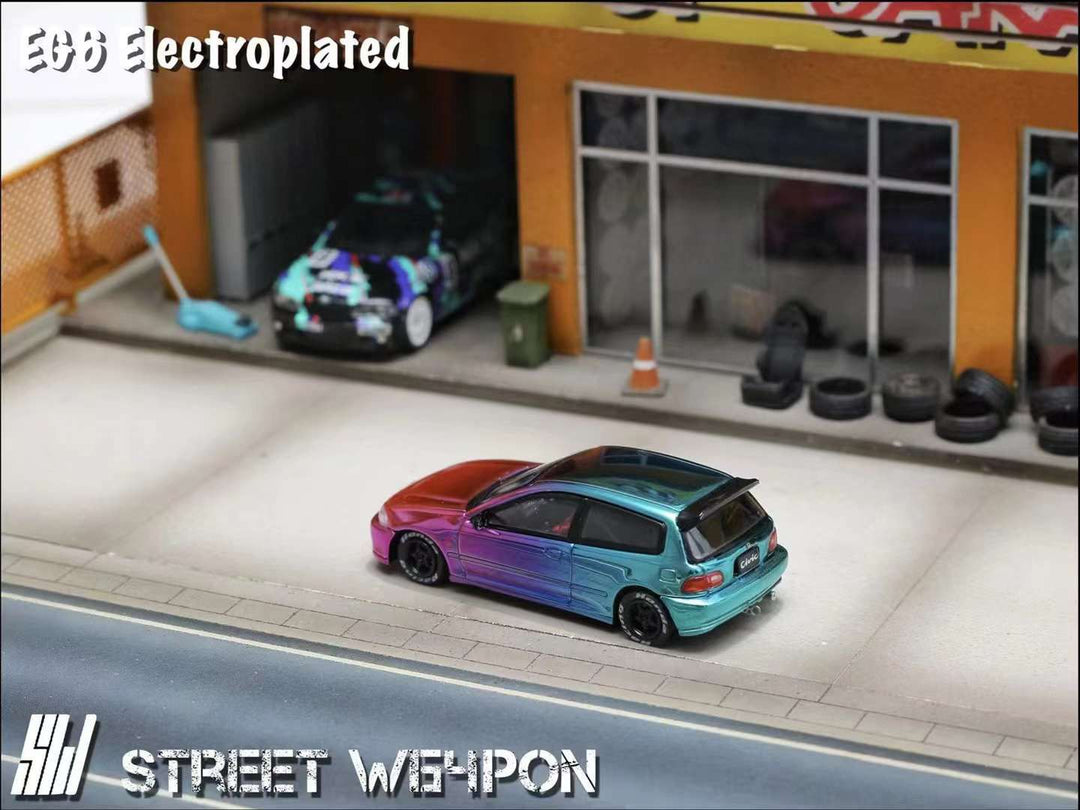 Street Weapon 1:64 Honda Civic EG6 Chrome Purple Blue