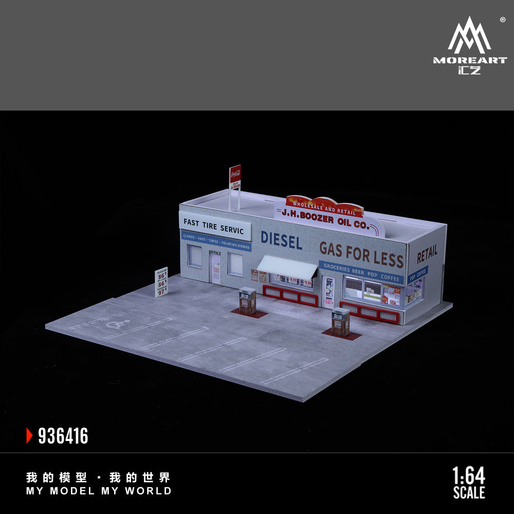 [Preorder] MoreArt 1:64 AMERICAN GAS STATION SCENE MODEL MO936416