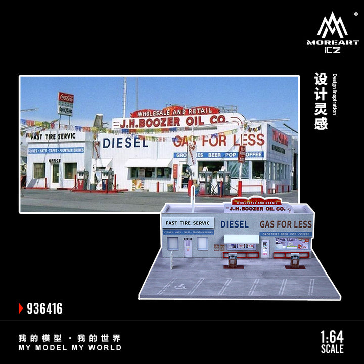 [Preorder] MoreArt 1:64 AMERICAN GAS STATION SCENE MODEL MO936416