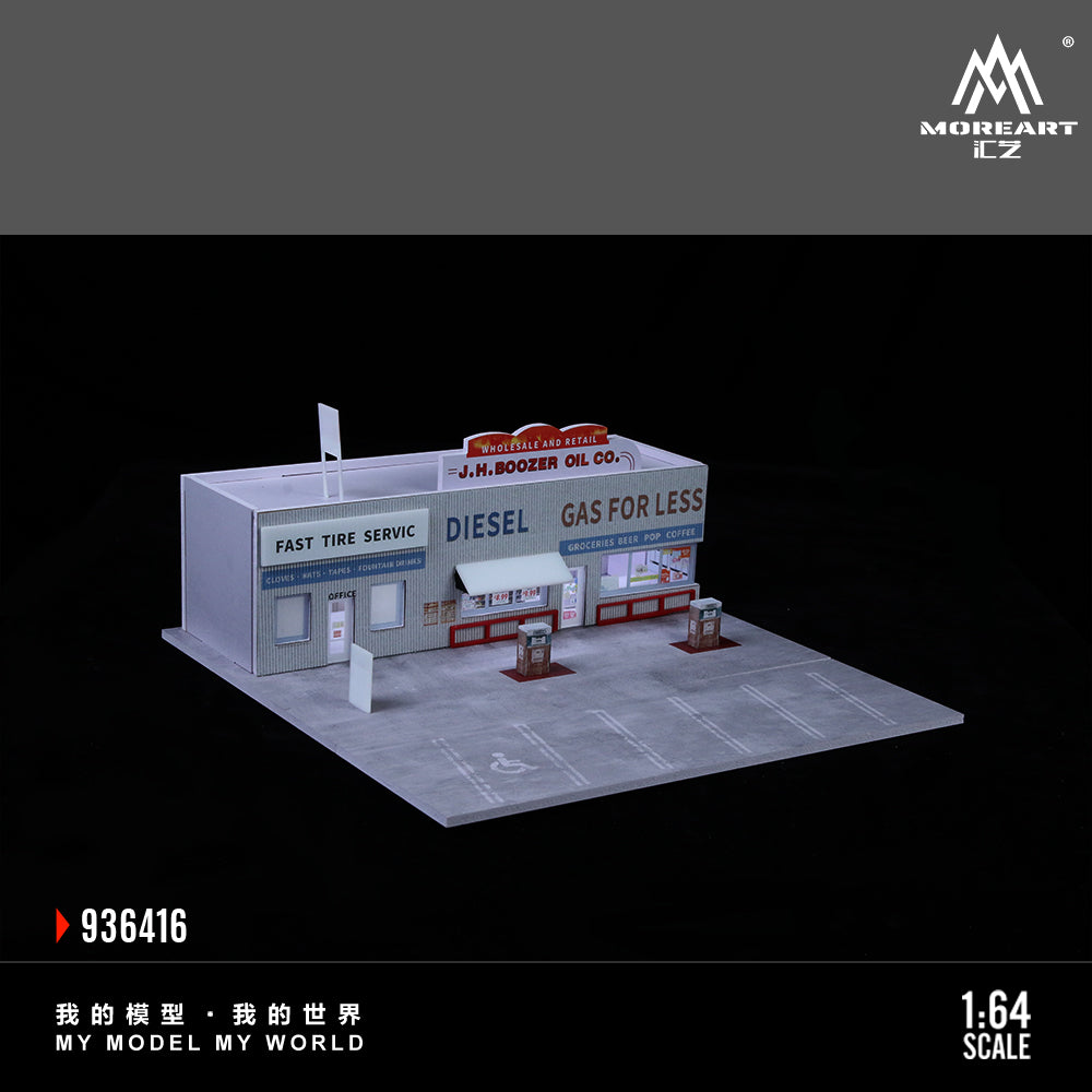 [Preorder] MoreArt 1:64 AMERICAN GAS STATION SCENE MODEL MO936416