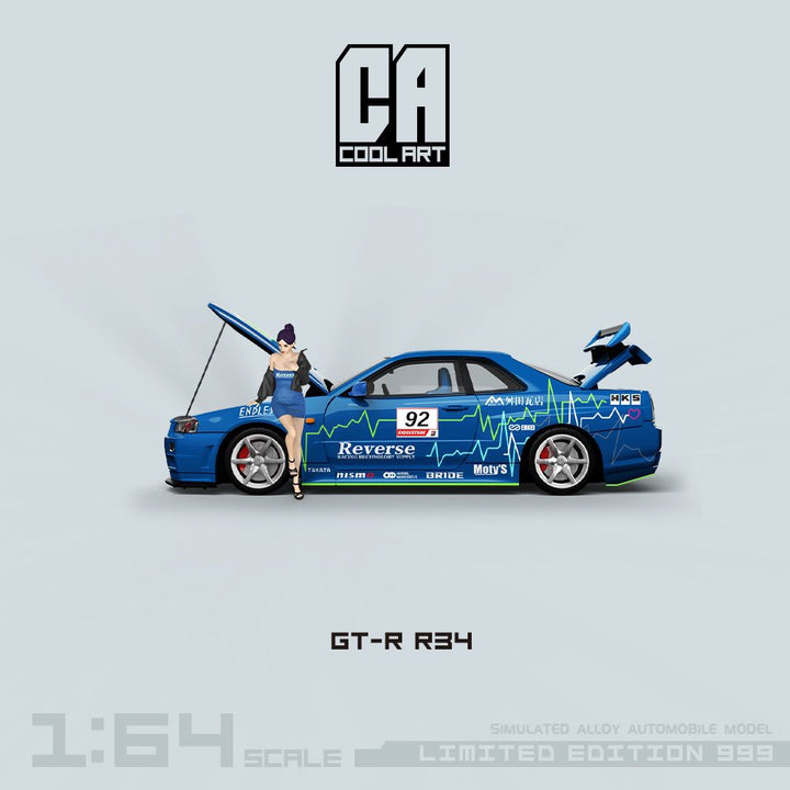 [Preorder] COOL ART 1:64 Nissan Skyline GT-R R34 -Blue (2 variant)