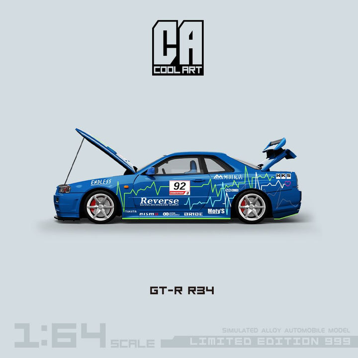 [Preorder] COOL ART 1:64 Nissan Skyline GT-R R34 -Blue (2 variant)