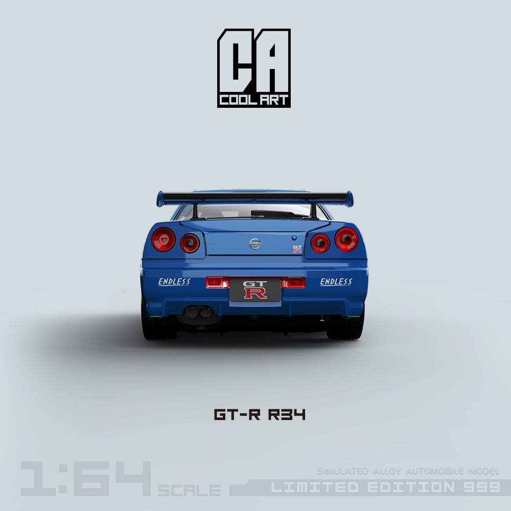 [Preorder] COOL ART 1:64 Nissan Skyline GT-R R34 -Blue (2 variant)