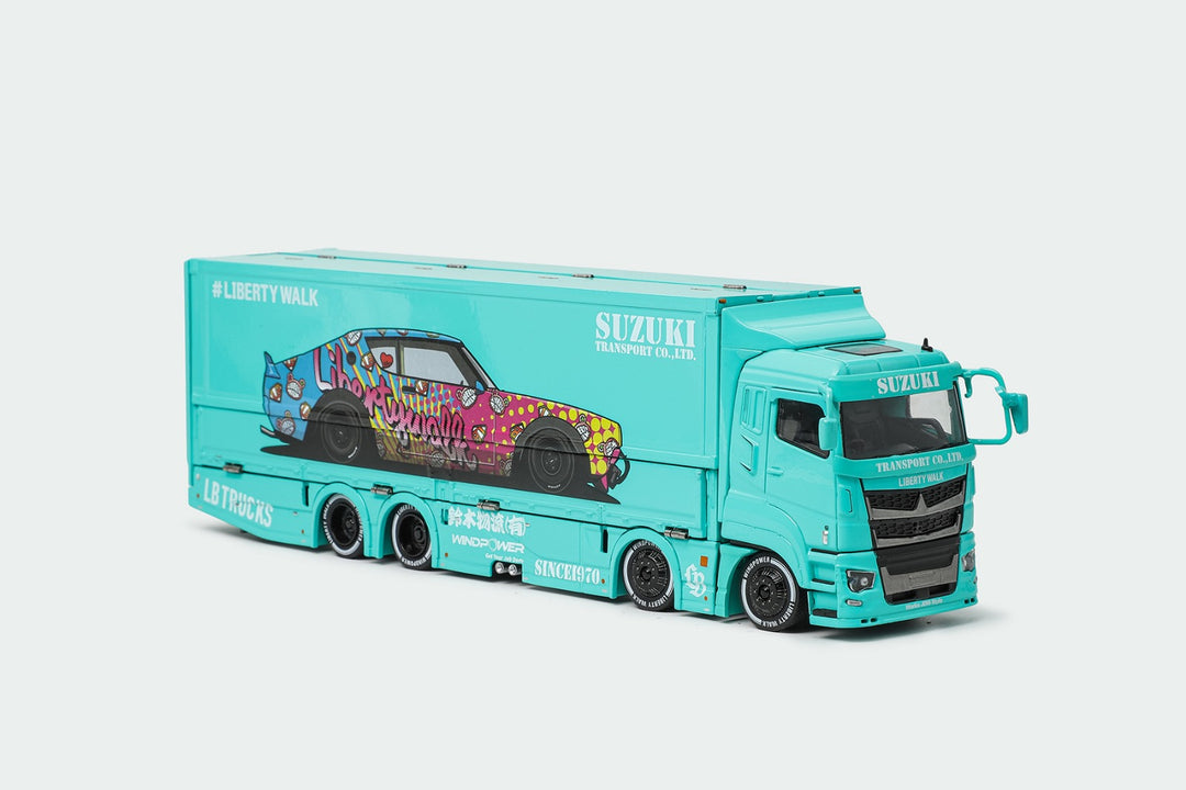 [Preorder] GCD 1:64 Mitsubishi Fuso Super Great Transport LBWK Blue Truck KS-073-425