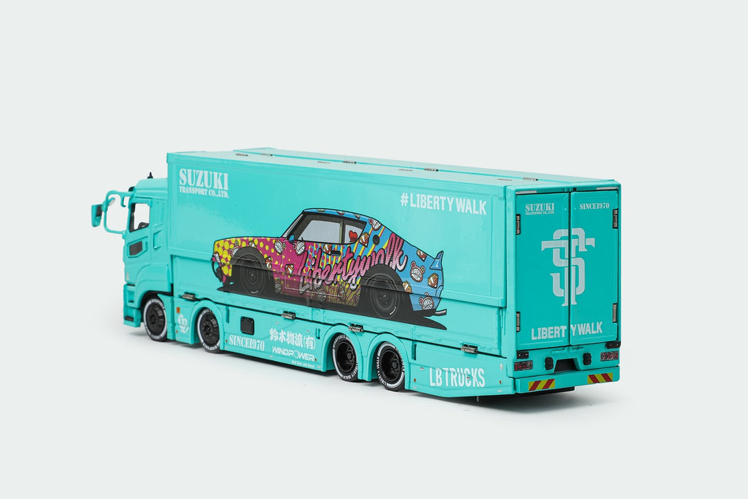 [Preorder] GCD 1:64 Mitsubishi Fuso Super Great Transport LBWK Blue Truck KS-073-425