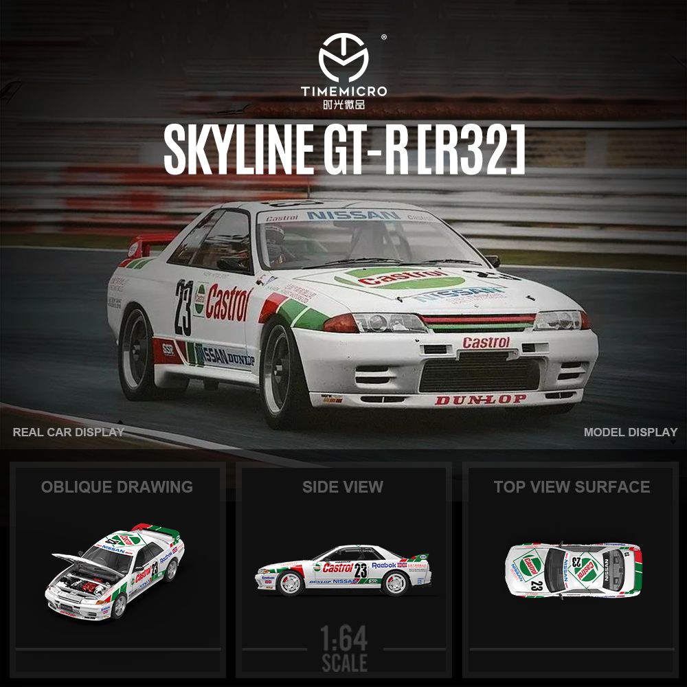 [Preorder] Time Micro 1:64 Nissan Skyline GTR R32 Racing livery (4 Versions)