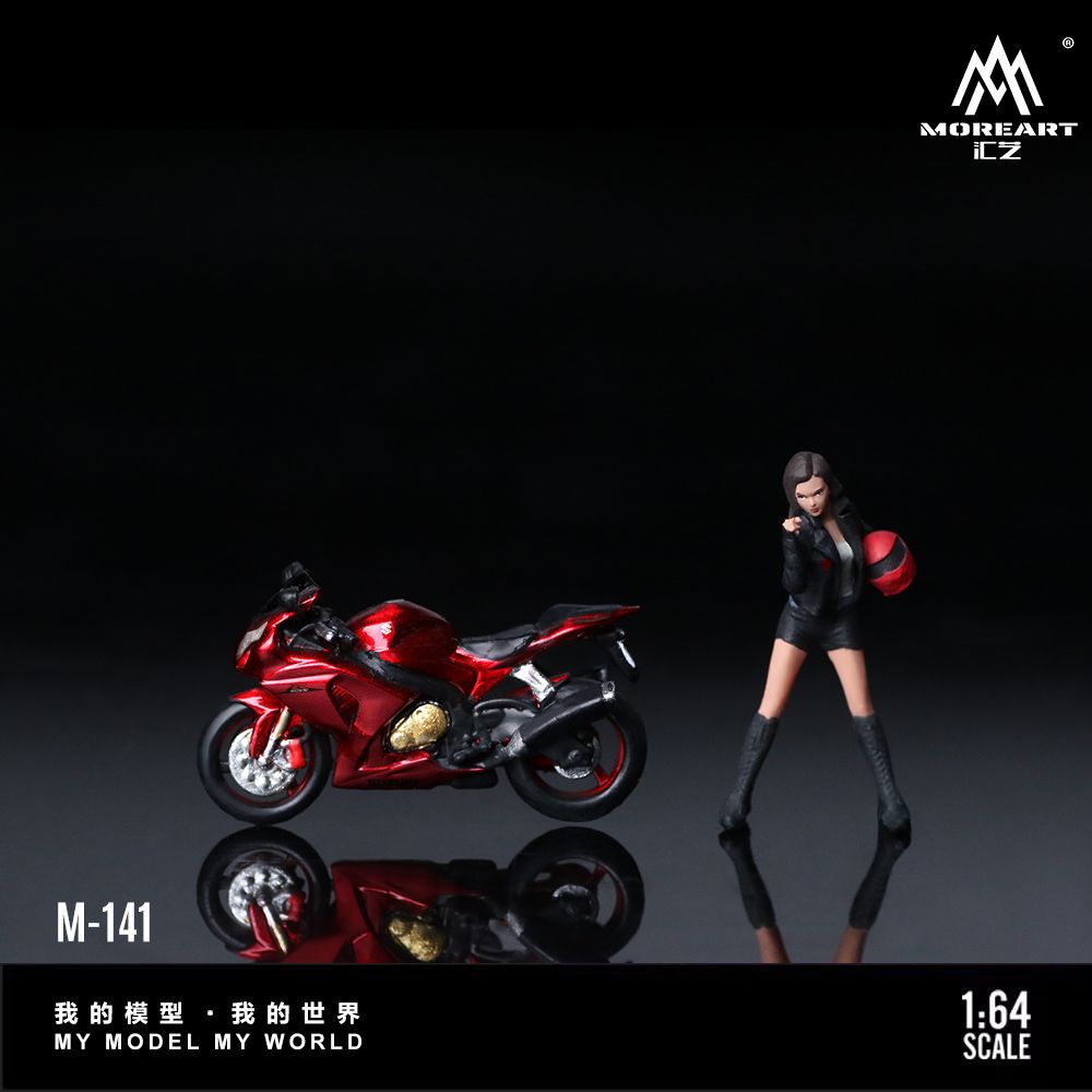 [Preorder] MoreArt 1:64 Suzuki Transparent Red Motorcycle Girl MO222141