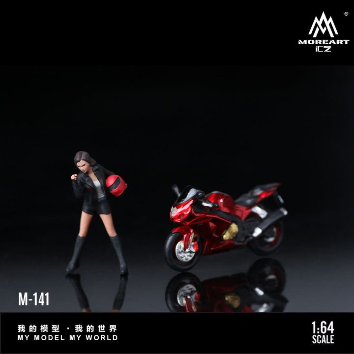 [Preorder] MoreArt 1:64 Suzuki Transparent Red Motorcycle Girl MO222141